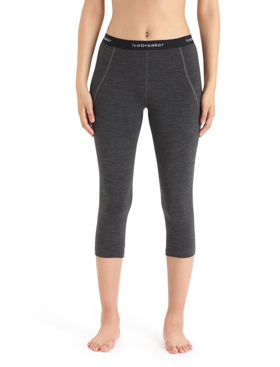 Base Layers Icebreaker BodyfitZone™ Merino 260 Zone 3/4 Thermal Leggings Damskie Czarne | PL 1079EBCX